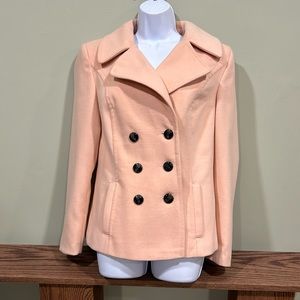 Simply Styled by Sears Light Pink Pea Coat Double Breasted Coat Size M